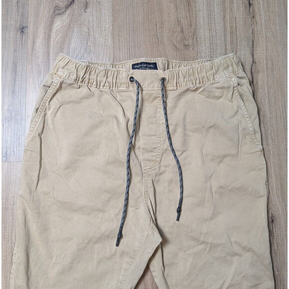 American Eagle Size M Jogger Pants Khaki Beige Drawstring Elastic Waist Pockets - Picture 4 of 10